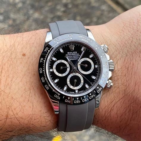 rolex daytona black rubber strap replica|rolex rubber strap replacement.